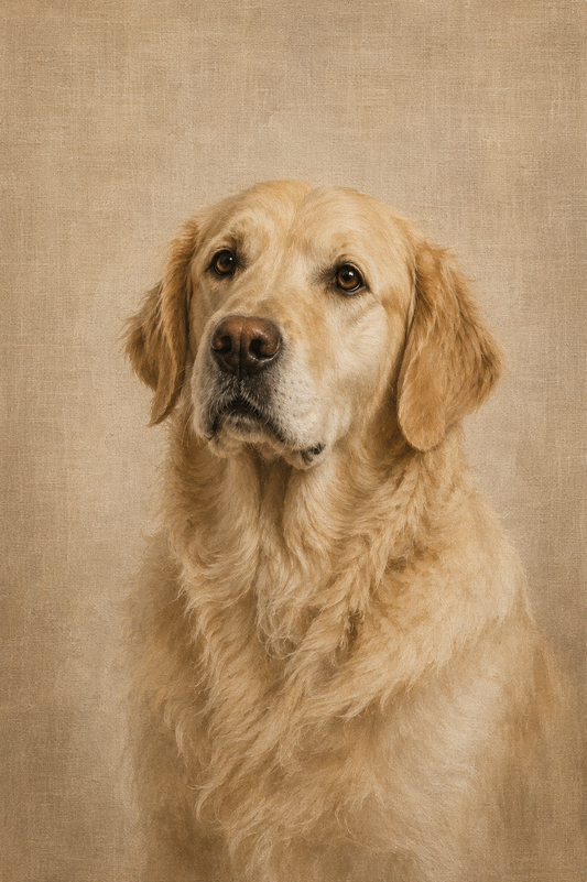 Custom Pet Portrait - Warm Neutral Framed Canvas Wall Art