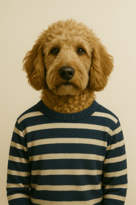 custom shoreline style pet portrait framed canvas wall art